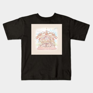 Pastel Circus Carousel Kids T-Shirt